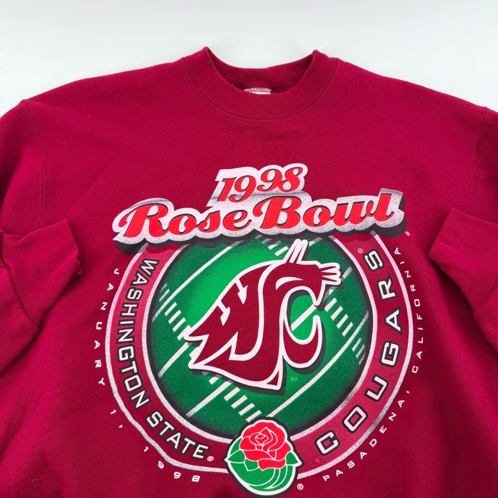 Pro Layer Washington State Cougars‎ 1998 Rose Bowl Sweatshirt Vintage L Crimson